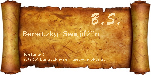 Beretzky Semjén névjegykártya